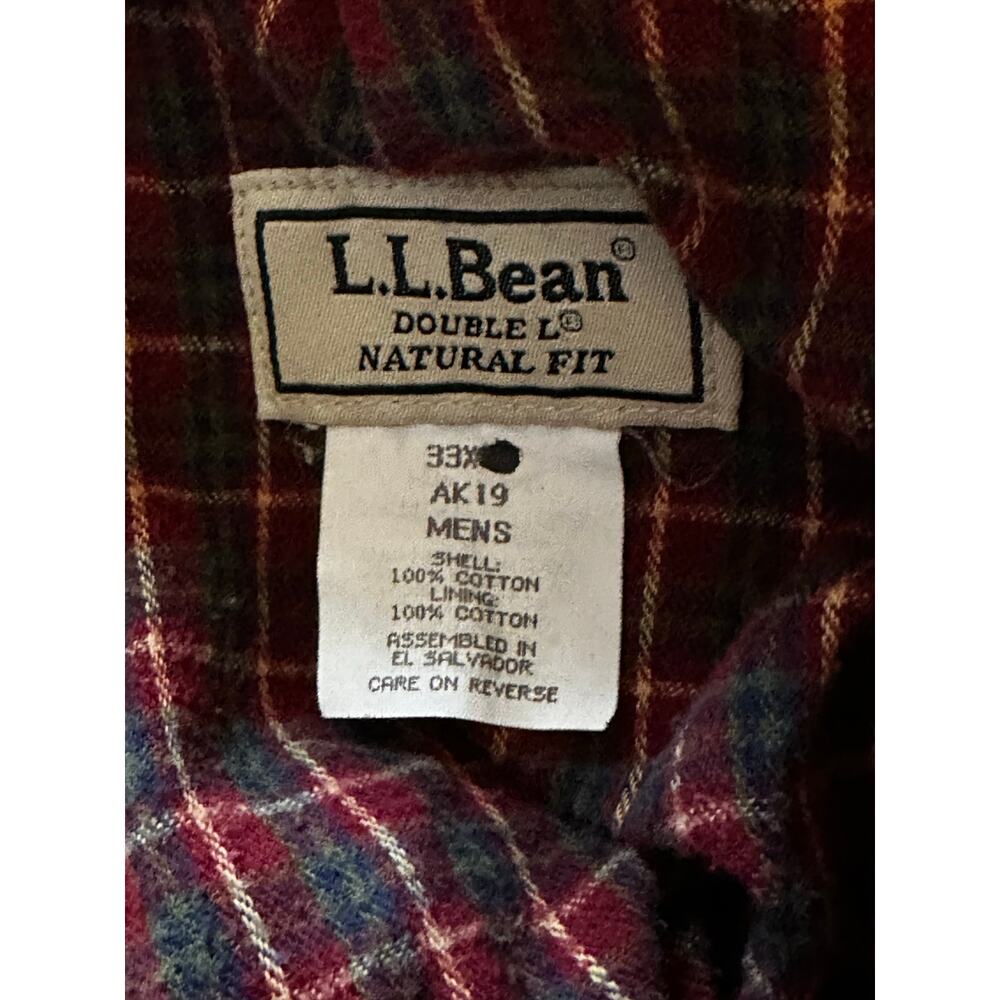 Vintage L.L. Bean Flannel Lined Khaki Pants 33x33 Pleated Tan Gorpcore Cabincore - Picture 8 of 8